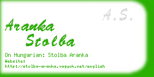 aranka stolba business card